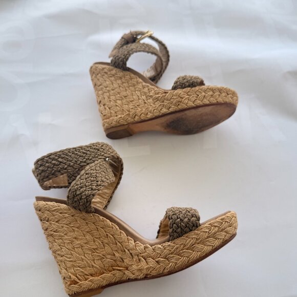 Vintage Stuart Weitzman Wedge Espadrilles in Olive - Picture 3 of 5